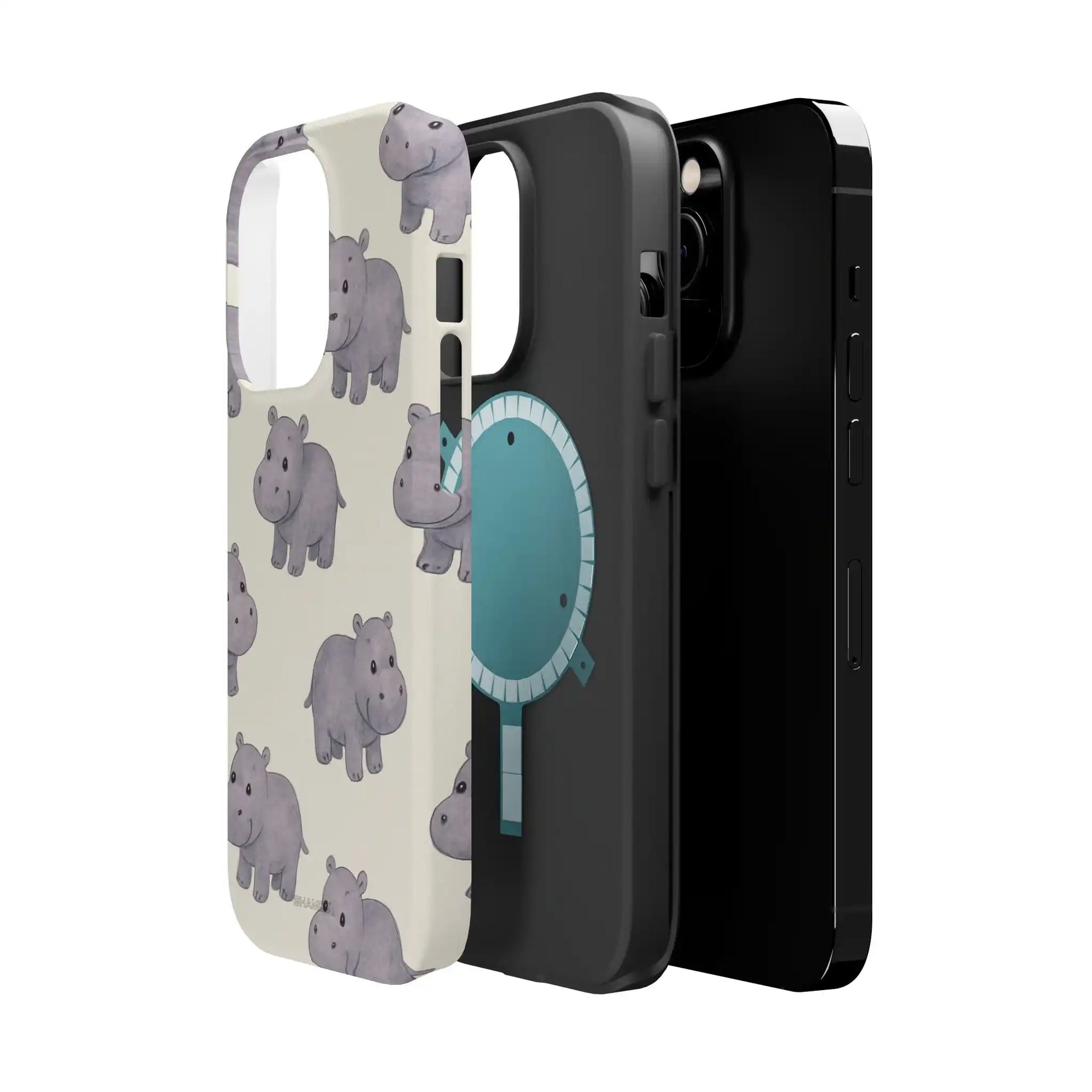 Cute Tiny Hippo Magnetic Impact-Resistant Phone Case