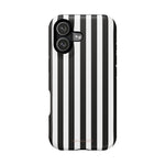 Striped MagSafe Compatible Magnetic Impact-Resistant Phone Case | Black & White Vertical Stripe (Noir Blanc) - iPhone 17 / Matte - Shamo's