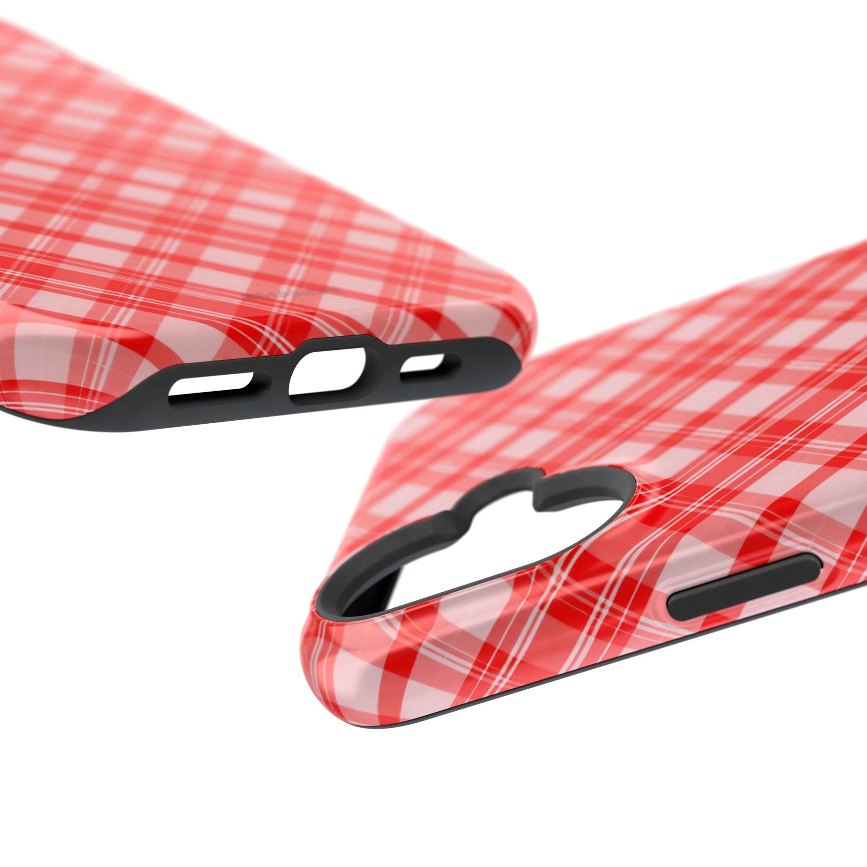 Red Plaid Magnetic Impact-Resistant iPhone Case | MagSafe