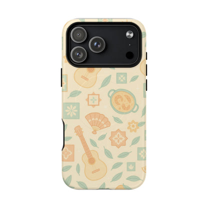 Spain hand-drawn Floral Summer Beach Vibes iPhone Case with MagSafe