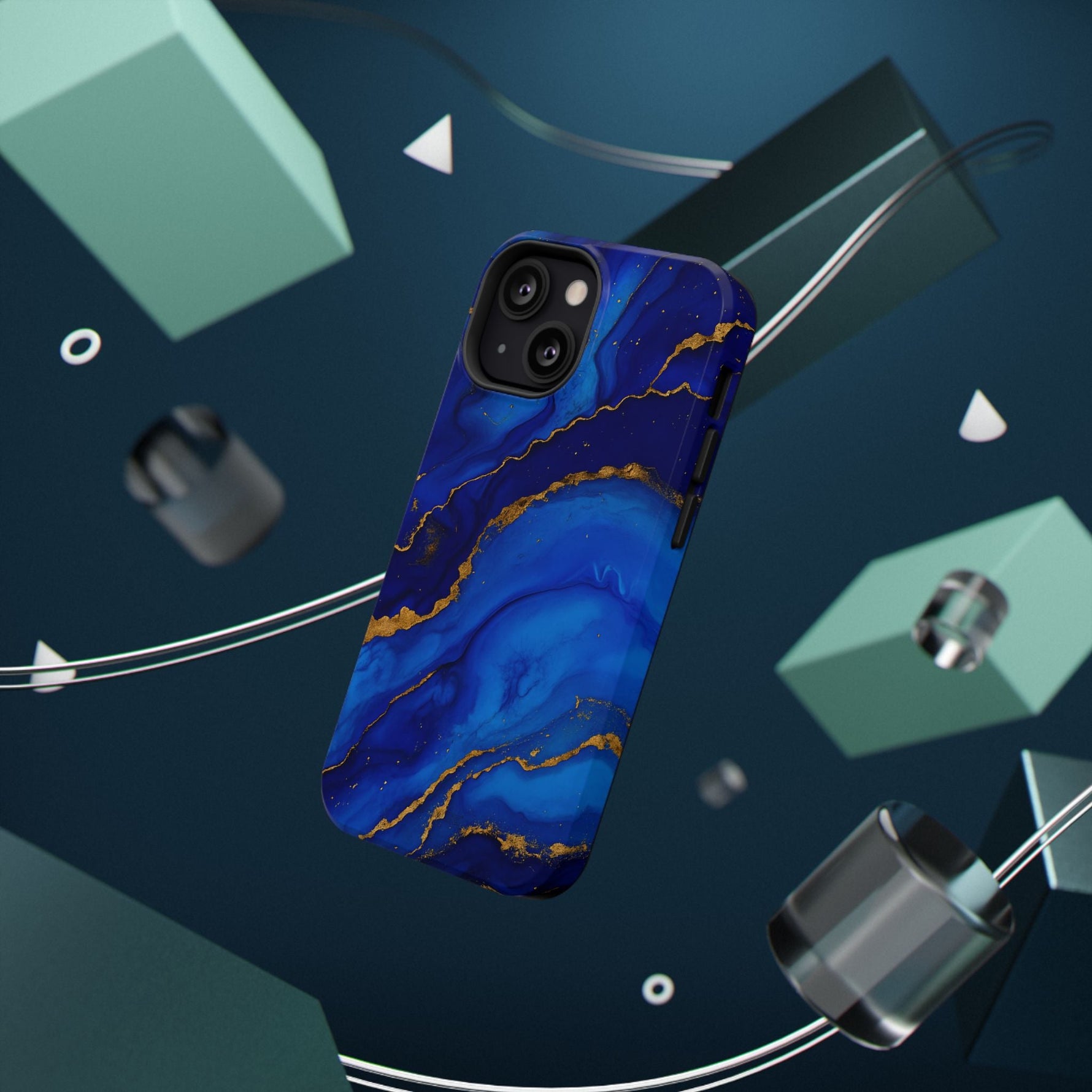 Blue Gold Marble Phone Case  Shamo's