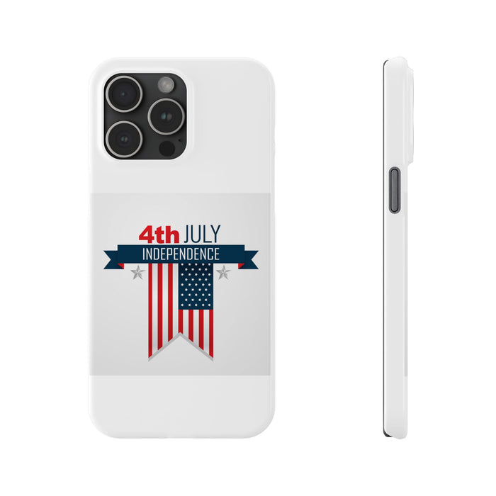 Slim Phone Cases with 4th of July writing for iPhone 17 and more