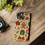 Holiday Pattern Slim iPhone Case — Gingerbread, Santa Hat & Gifts Holiday Design  Shamo's