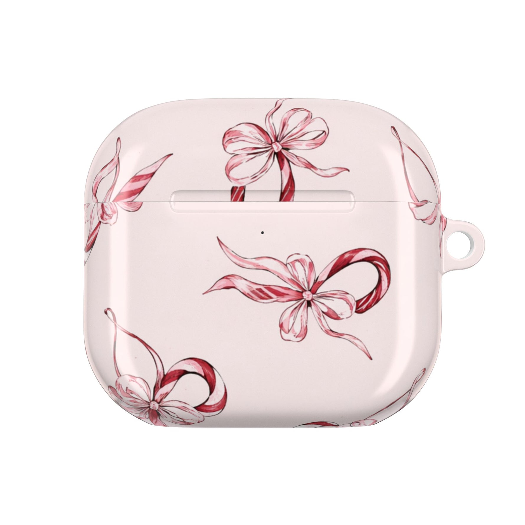Floral Ribbon AirPod Case — Pink Bow Pattern Protective Cover