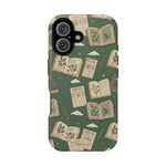 Botanical Journal Pattern iPhone Case | MagSafe Compatible Impact-Resistant Protective Cover