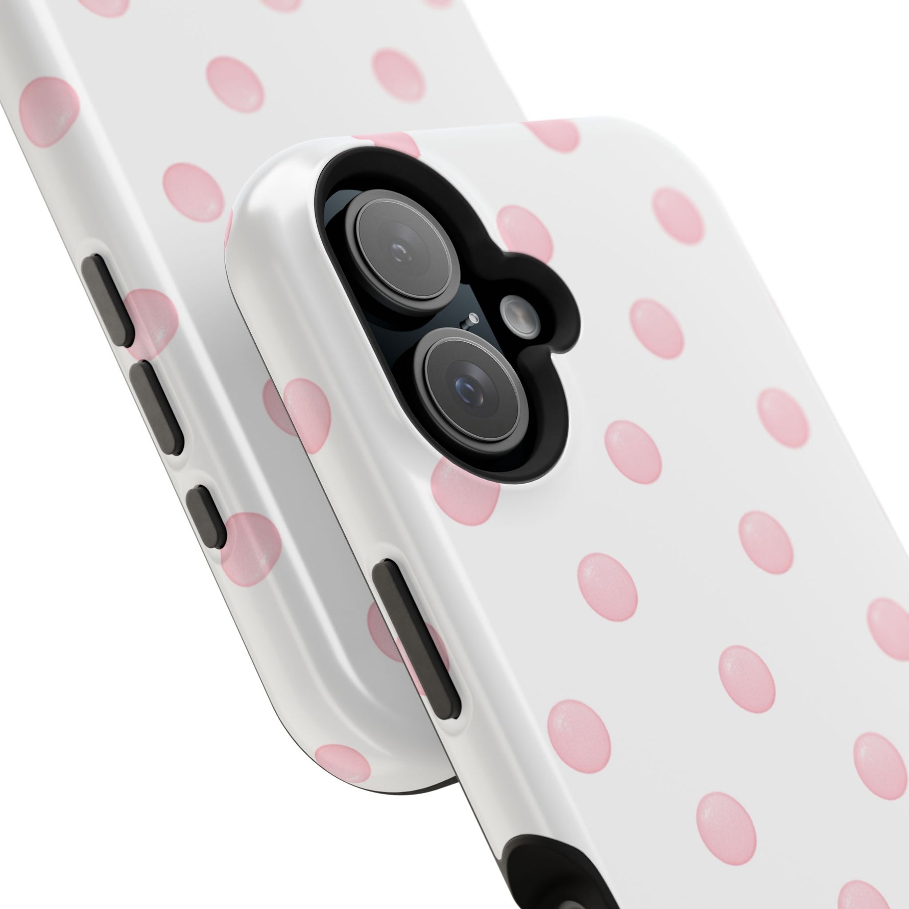 Pink Polka Dot Impact-Resistant Phone Case | MagSafe