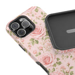 Floral Rose Magnetic Impact-Resistant Phone Case — MagSafe Compatible