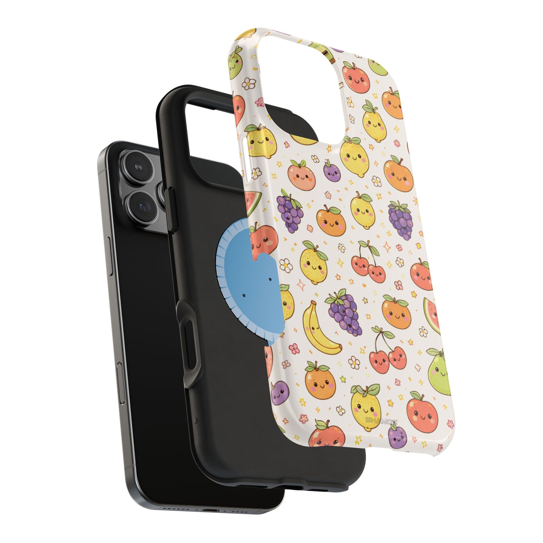Cute Kawaii Fun Fruit Pattern Magnetic Impact-Resistant iPhone Case with MagSafe Compatibility