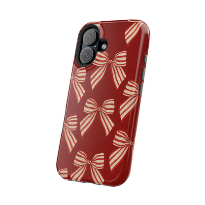 Holiday Red Bow iPhone Case — Impact‑Resistant iPhone Cover with MagSafe compatibility