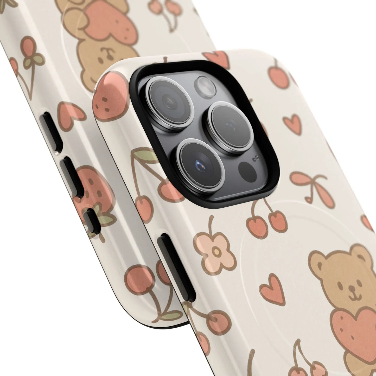 Teddy Berry Cozy Strawberry Pattern iPhone Case with MagSafe - Shamo's