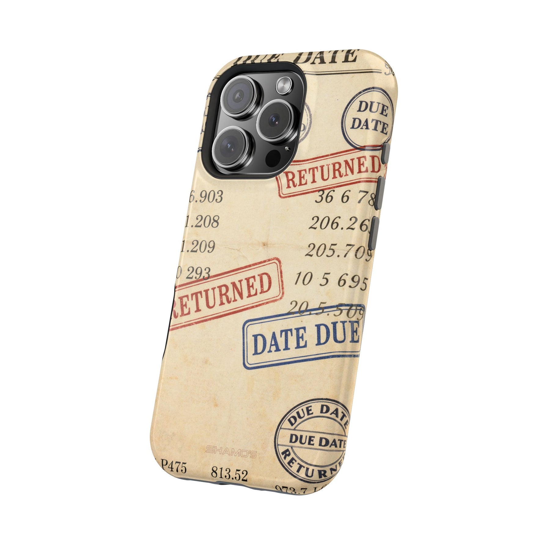 Vintage Library Card Design Phone Case with MagSafe Compatibility