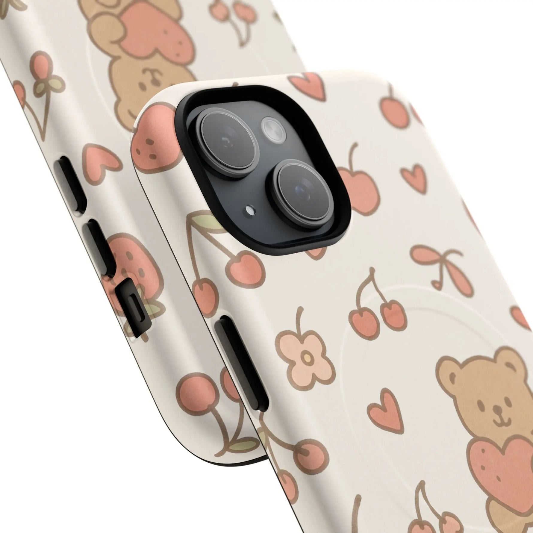 Teddy Berry Cozy Strawberry Pattern iPhone Case with MagSafe - Shamo's