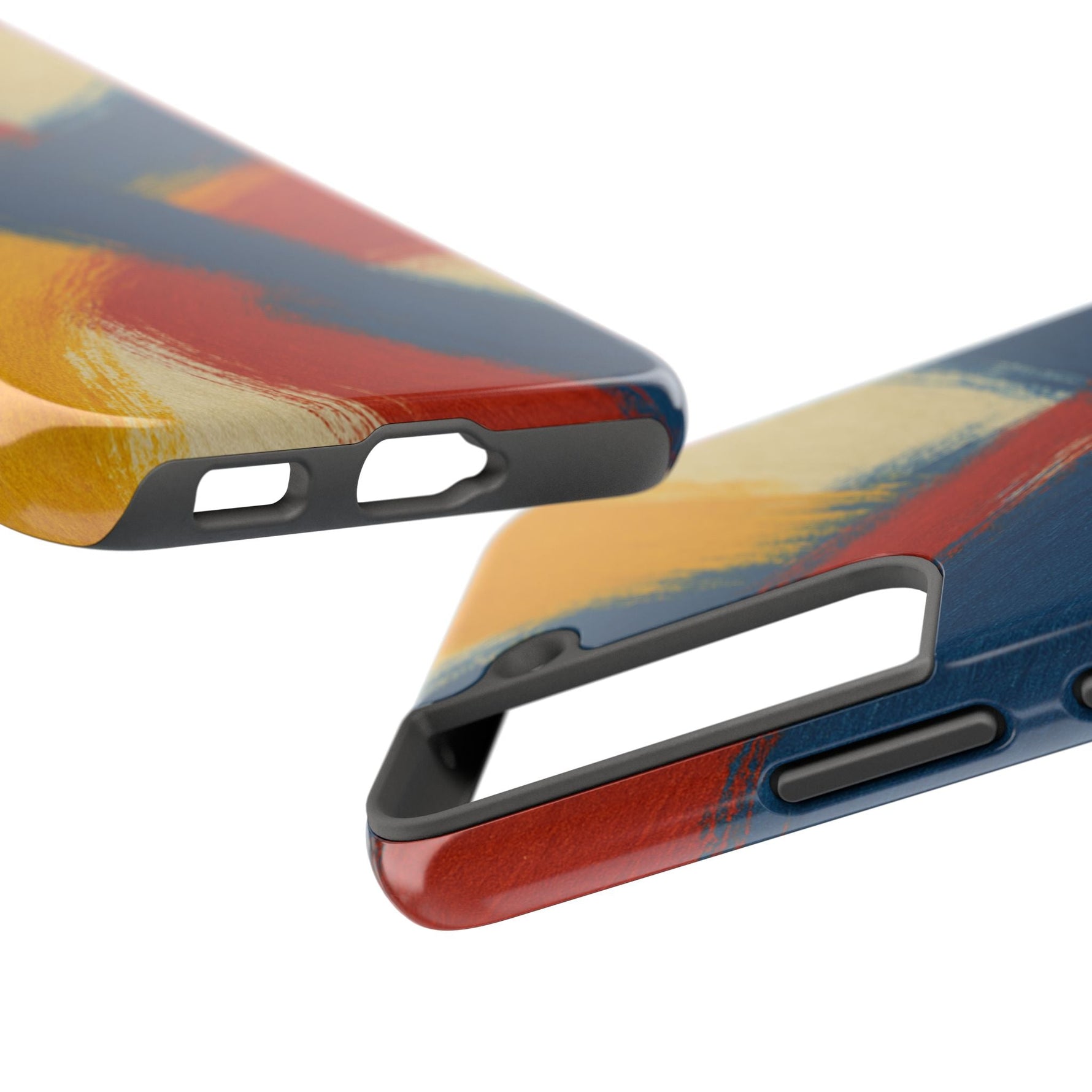 Abstract Brushstroke Tough Phone Case — Colorful Red, Blue & Yellow Protective Cover  Shamo's
