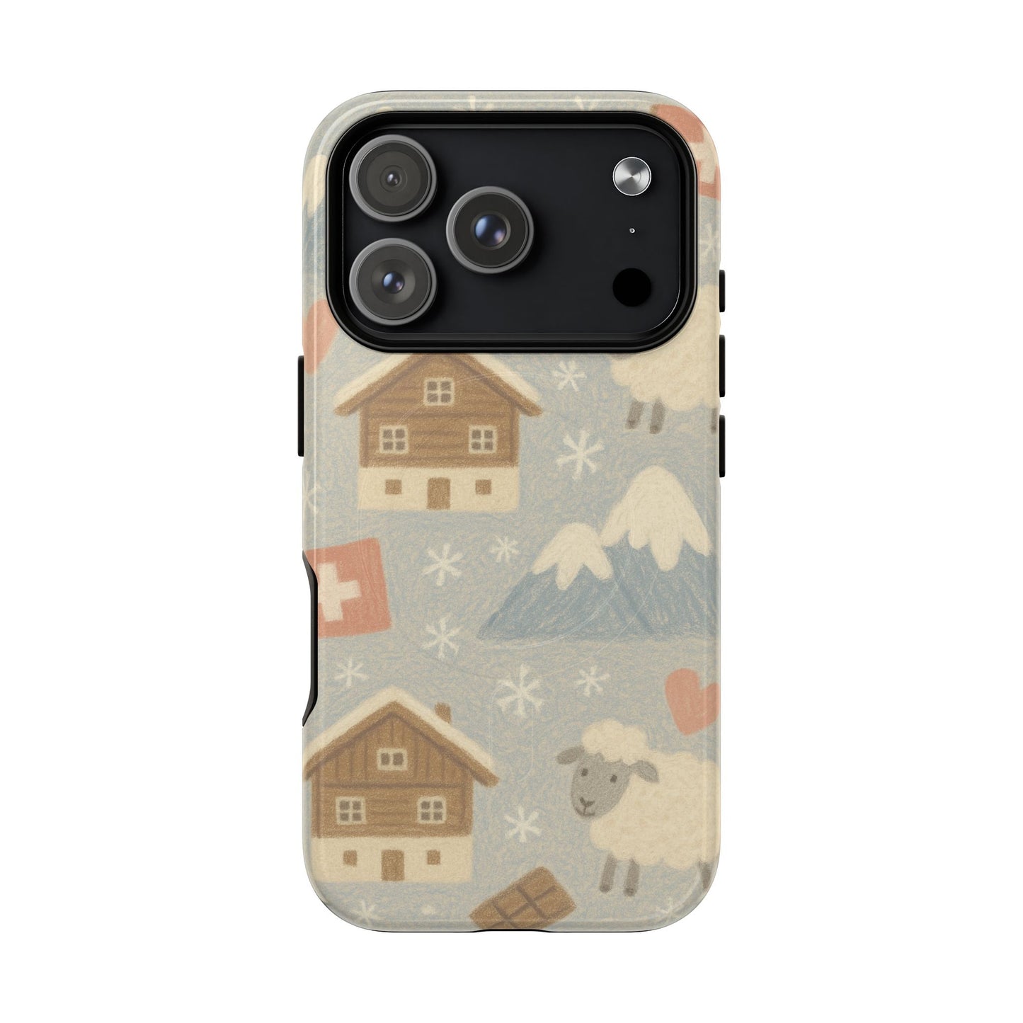 Swiss Chalet Sheep Pattern Tough MagSafe iPhone Case