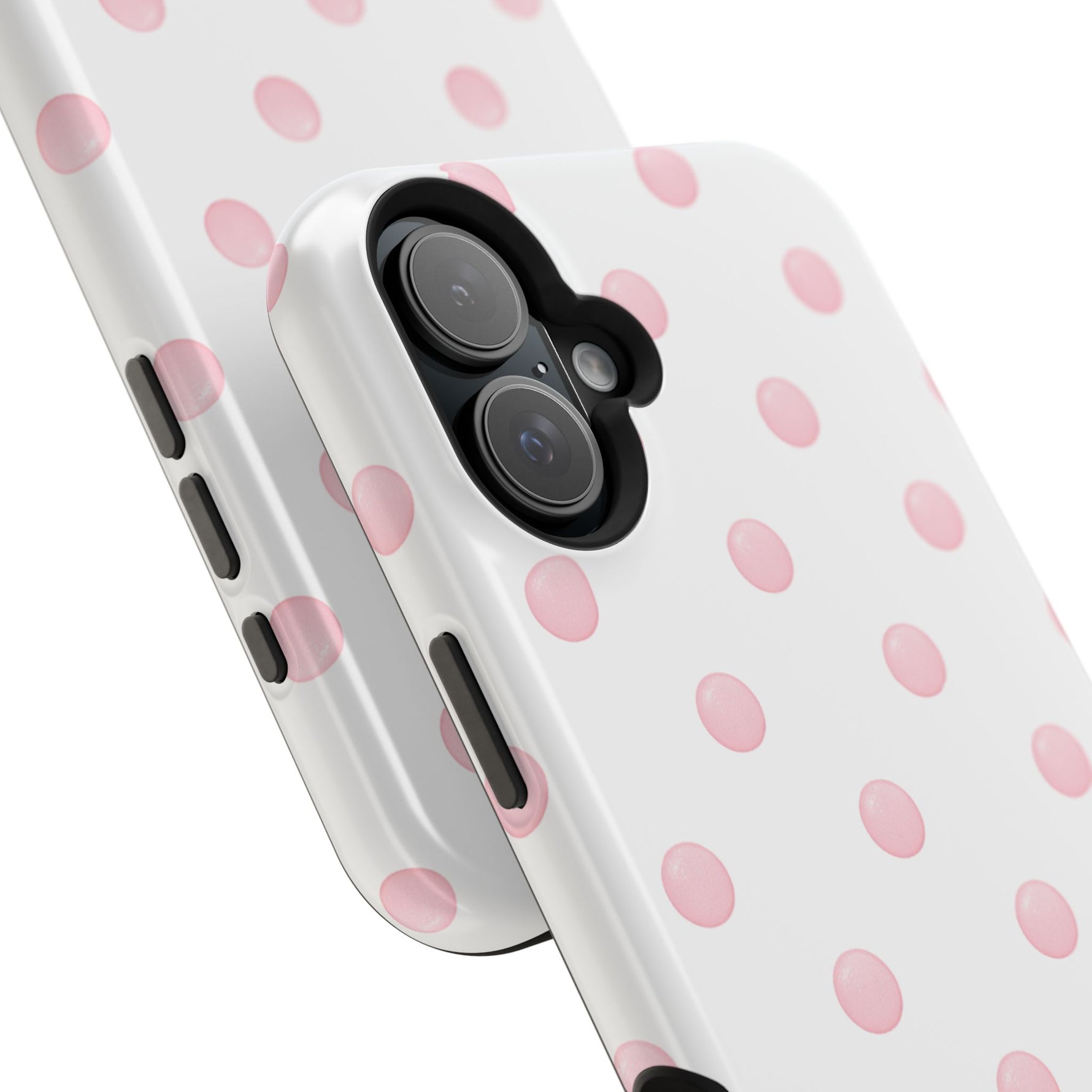 Pink Polka Dot Impact-Resistant Phone Case | MagSafe