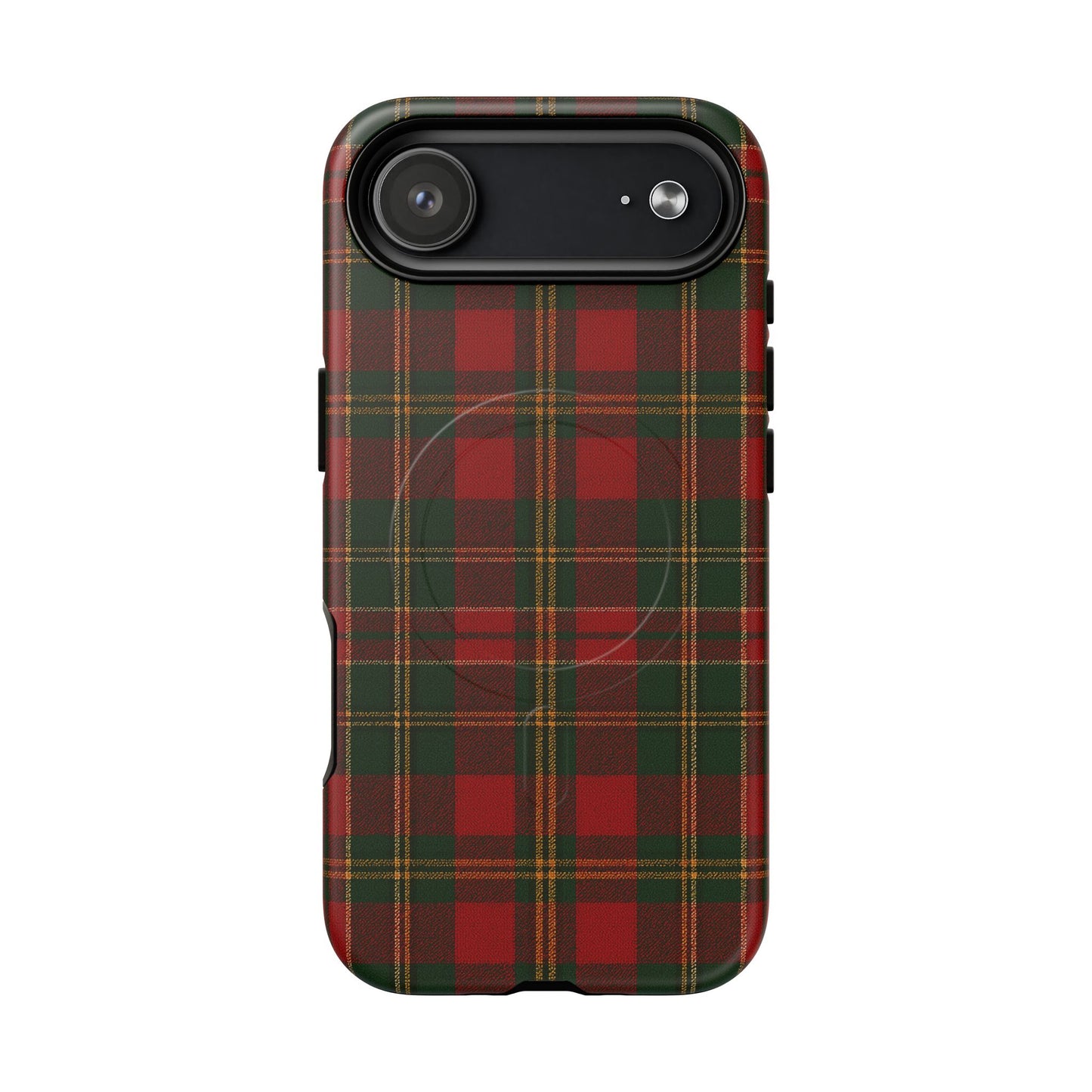 Plaid Holiday iPhone Case — Red & Green Tartan (MagSafe compatible)
