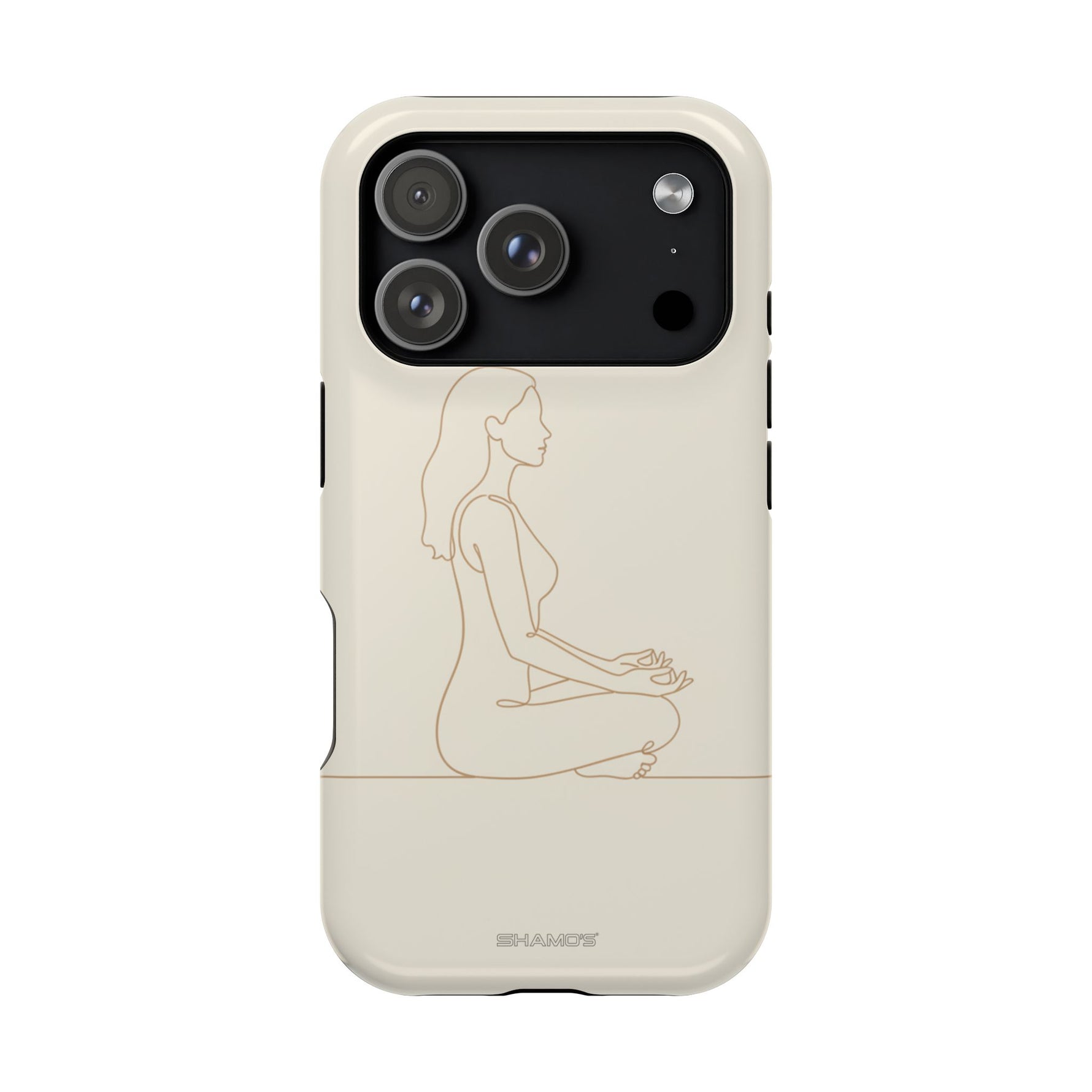 Meditation Line Art Minimalist Magnetic Impact Phone Case, Protective MagSafe iPhone Cover