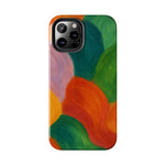 Abstract Color Wave Tough Phone Case — Bold Orange & Green Protective Phone Cover  Shamo's