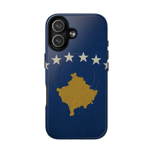 Kosovo Flag Tough iPhone Case — Navy Blue Stars & Gold Map (MagSafe compatible)  Shamo's iPhone 17 / Glossy