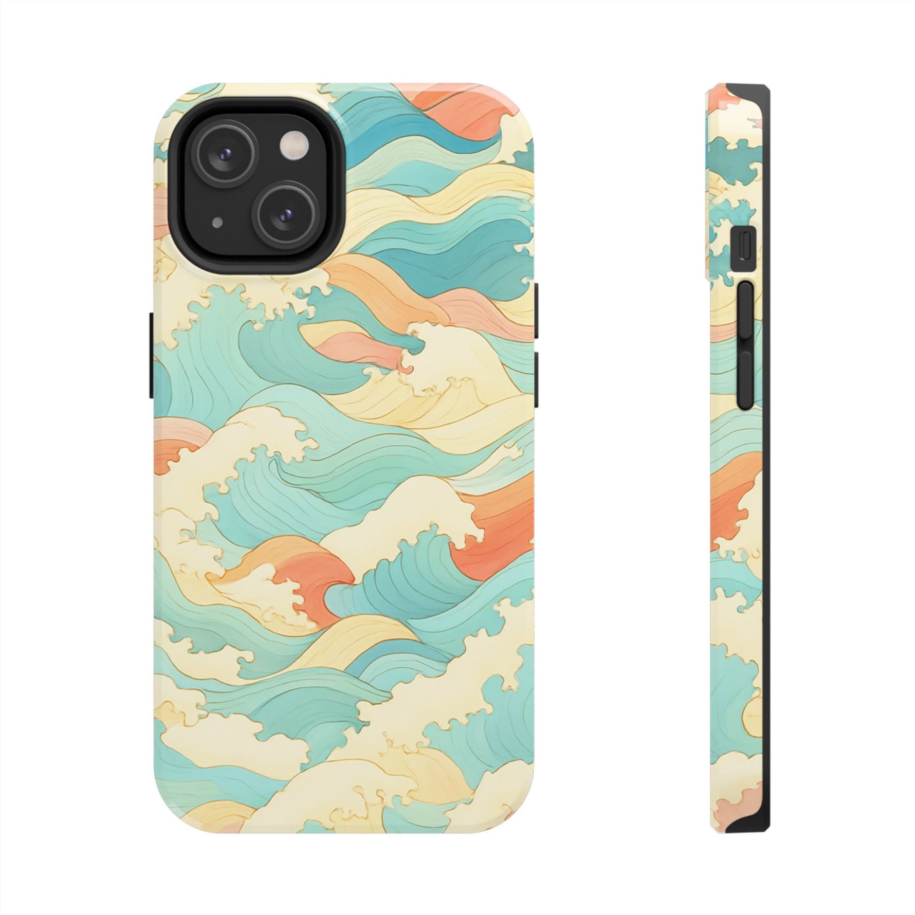 Ocean Wave Tough Phone Case — Pastel Retro Surf Pattern  Shamo's