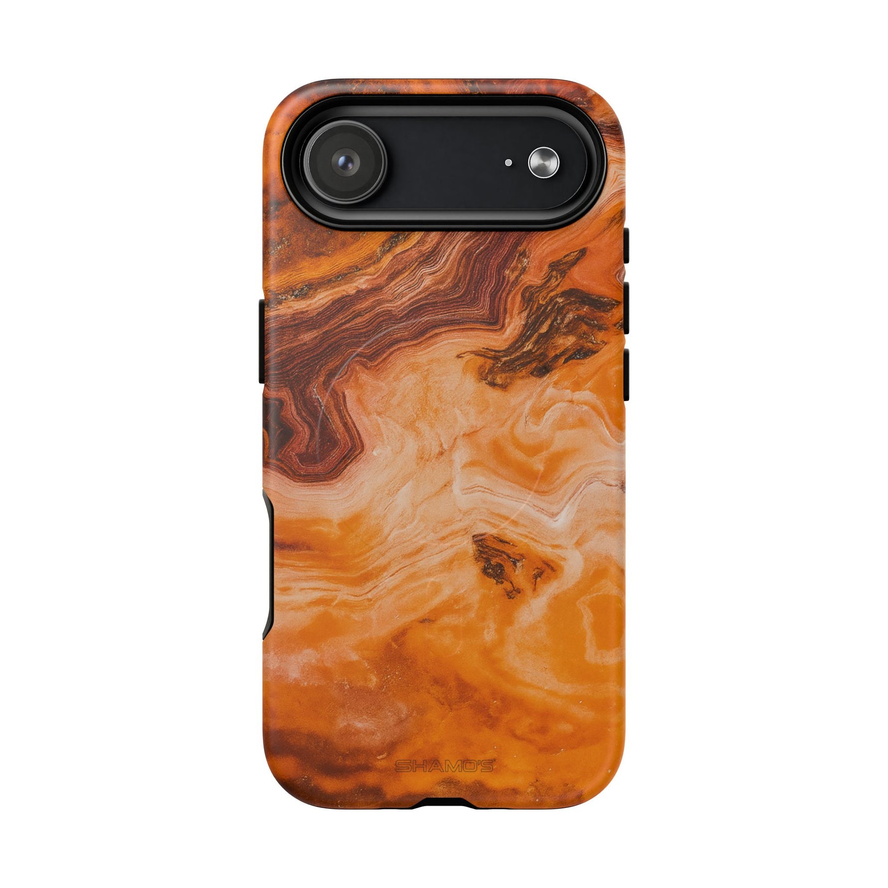 iPhone-Hülle aus bernsteinfarbenem Achatmarmor – kompatibel mit MagSafe