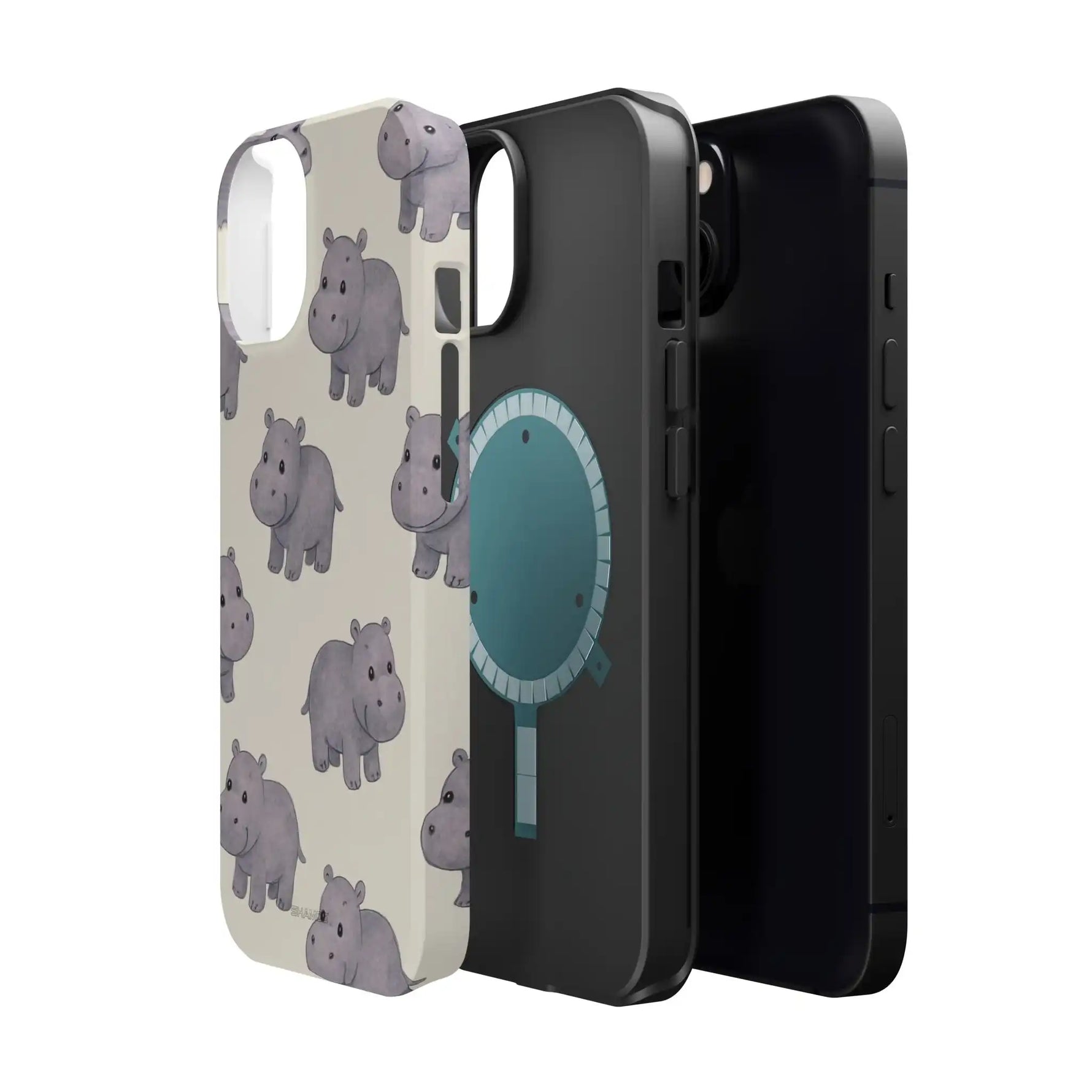 Cute Tiny Hippo Magnetic Impact-Resistant Phone Case