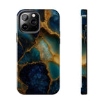 Blue Gold Agate Tough Phone Case Marble Stone Design  Shamo's iPhone 13 Pro Max
