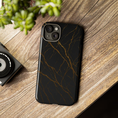 Black Marble Tough iPhone Case