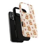 Coque iPhone Ourson des fêtes et sucres d’orge en forme de cœur avec MagSafe