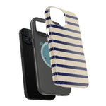 Navy & Cream Ribbed Holiday Sweater Design iPhone Case with MagSafe compatibility  Shamo's
