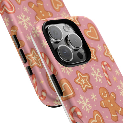 Pink Gingerbread Holiday iPhone Case with MagSafe compatibility