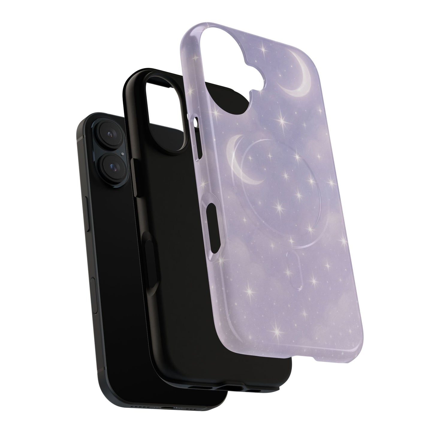 Celestial Lavender iPhone Case — Moon & Stars MagSafe Compatible
