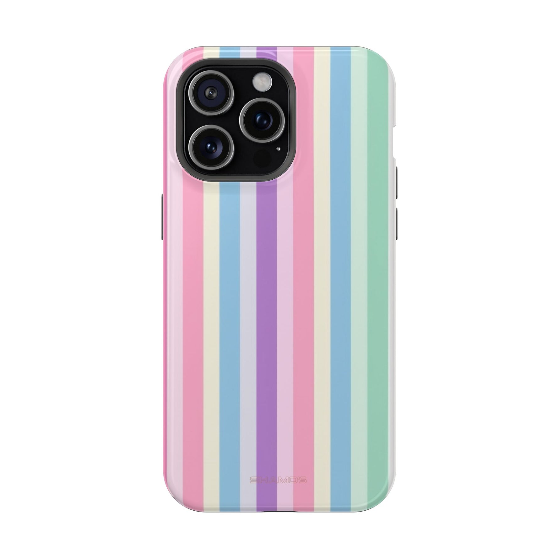 Pastel Stripe MagSafe Compatible Magnetic Impact-Resistant Phone Case - iPhone 15 Pro Max / Glossy - Shamo's