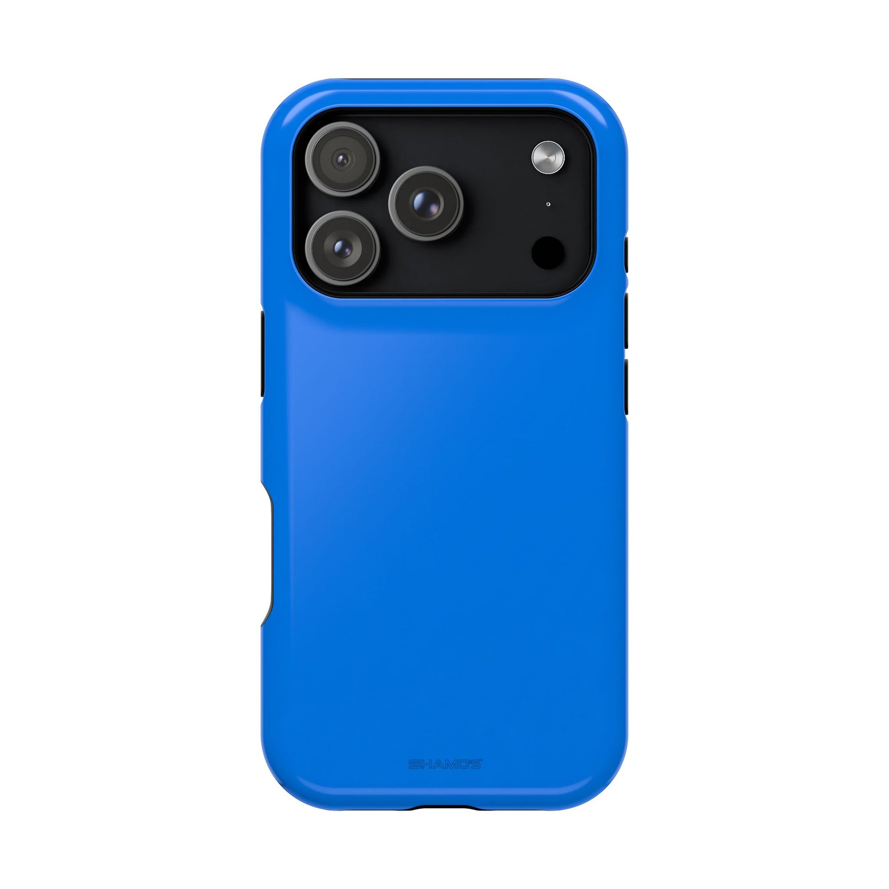 Cobalt Pop Blue Solid Color Impact-Resistant iPhone Case | Slim Shockproof MagSafe-Compatible