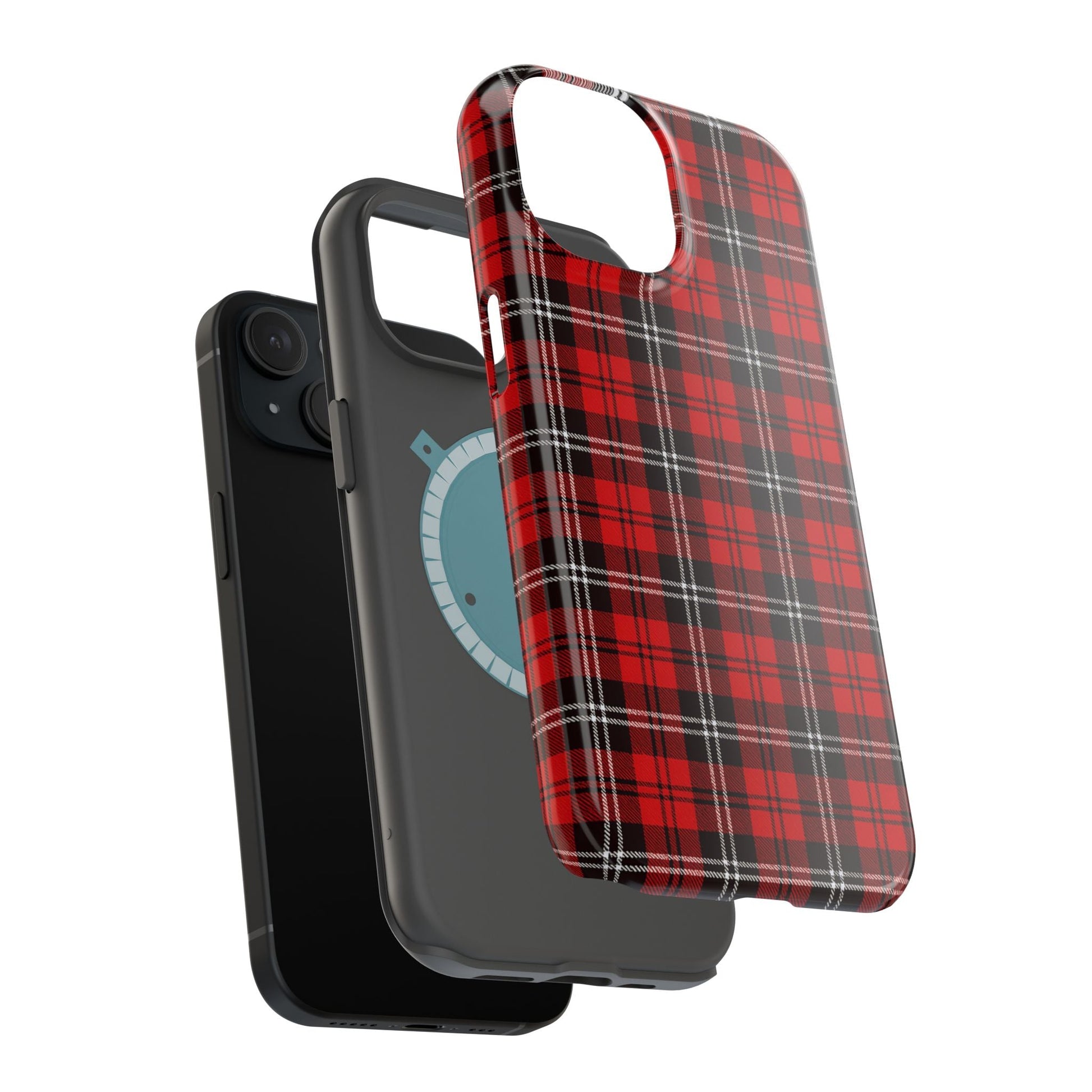 Red Tartan Plaid Impact-Resistant iPhone Case | MagSafe compatibility  Shamo's