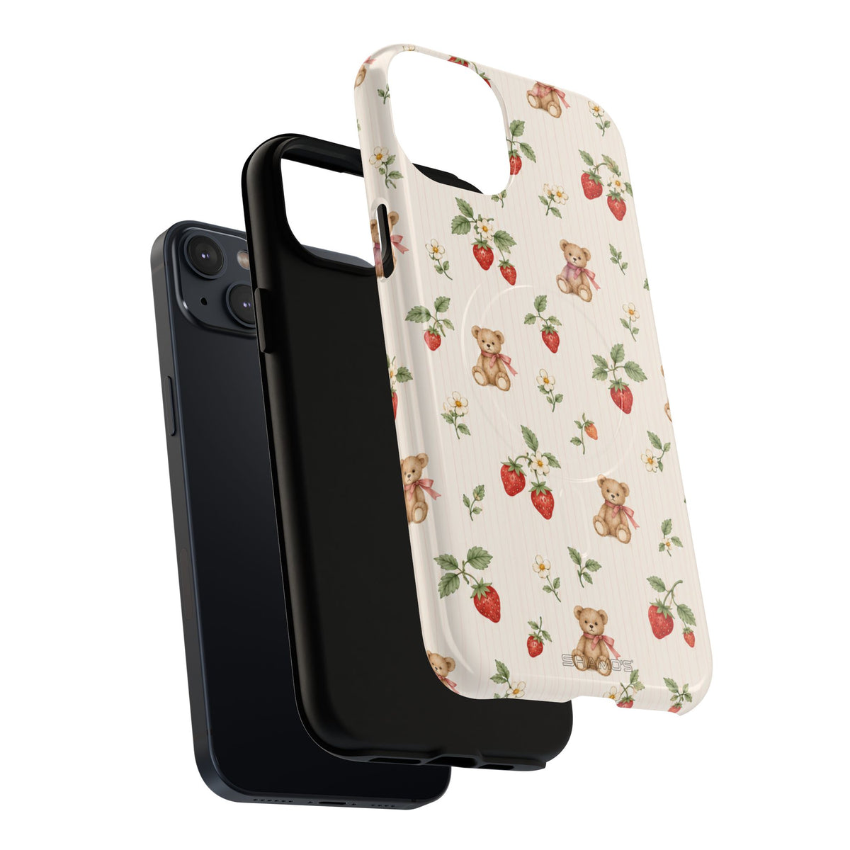 Strawberry Teddy iPhone Case with MagSafe