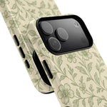 Sage Green Vintage Floral Pattern iPhone Case | MagSafe Compatible - Shamo's
