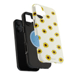 Sunflower Pattern Magnetic Impact-Resistant iPhone Case MagSafe Compatible