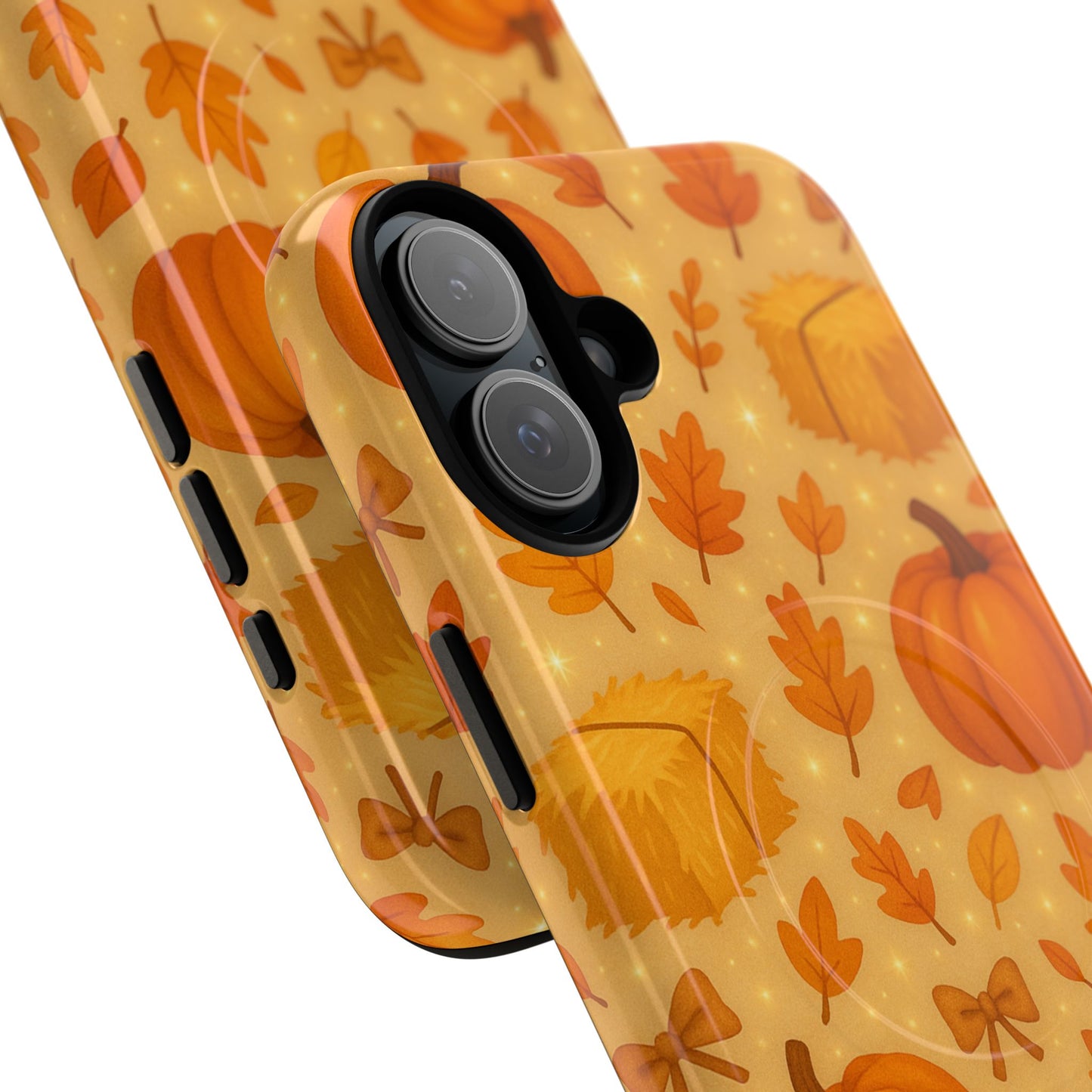 Autumn Harvest iPhone Case — Pumpkin & Haystack Fall with MagSafe