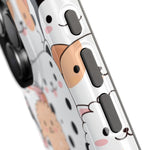 Cute Cartoon Cats & Puppies Phone Case with MagSafe Compatibility