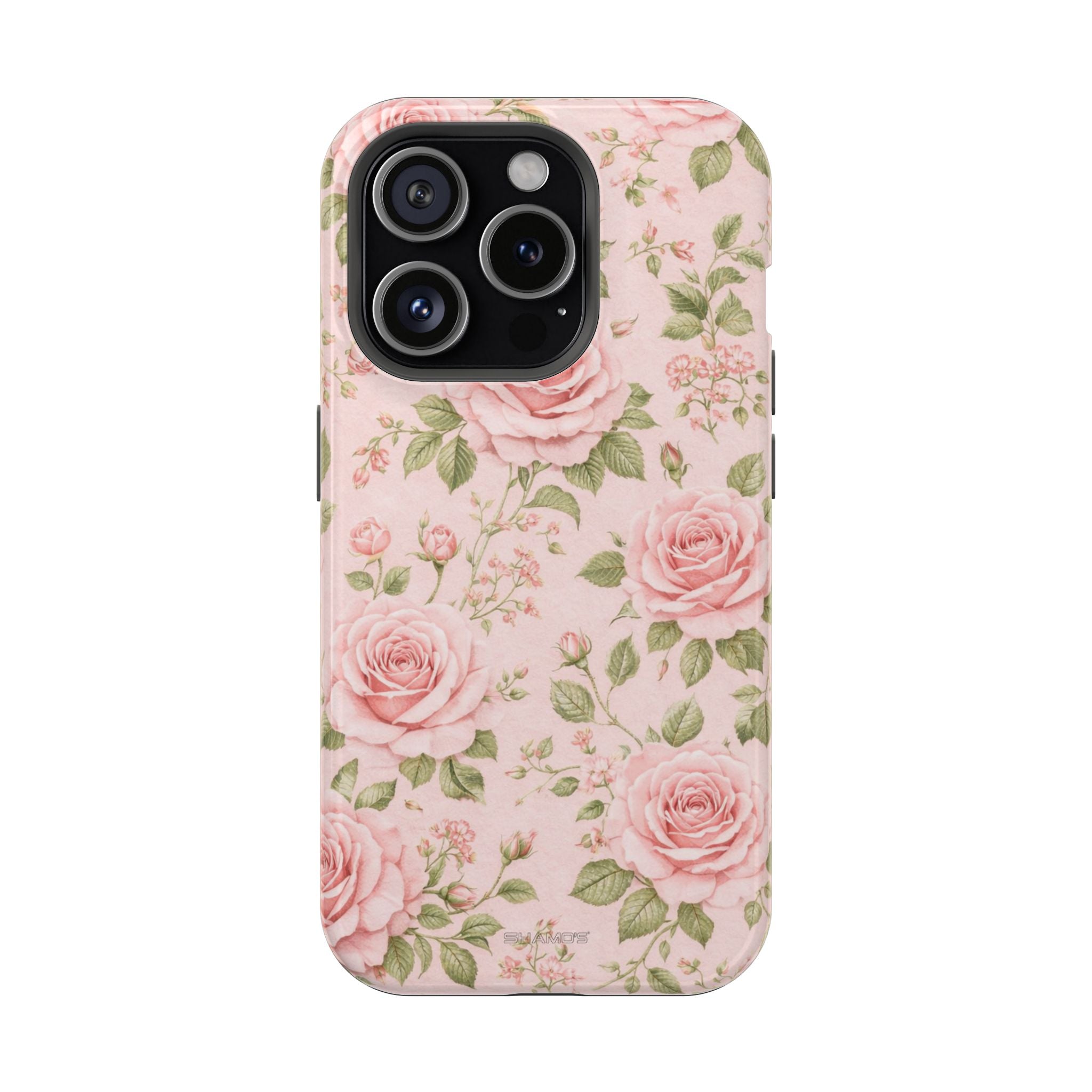Floral Rose Magnetic Impact-Resistant Phone Case — MagSafe Compatible - iPhone 15 Pro / Glossy - Shamo's