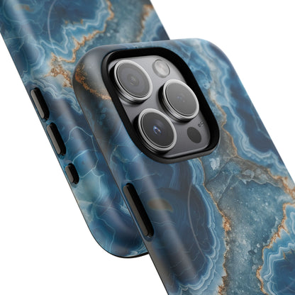 Blue Agate Marble iPhone Case —with MagSafe - Shamo's