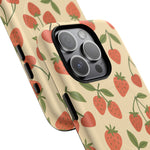 Strawberry Cherry Fruit Pattern iPhone Case | MagSafe Compatible - Shamo's