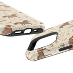 Wild Mustangs – Western Horse Pattern MagSafe Phone Case, glossy square triple-camera Pro model, port openings and edge details