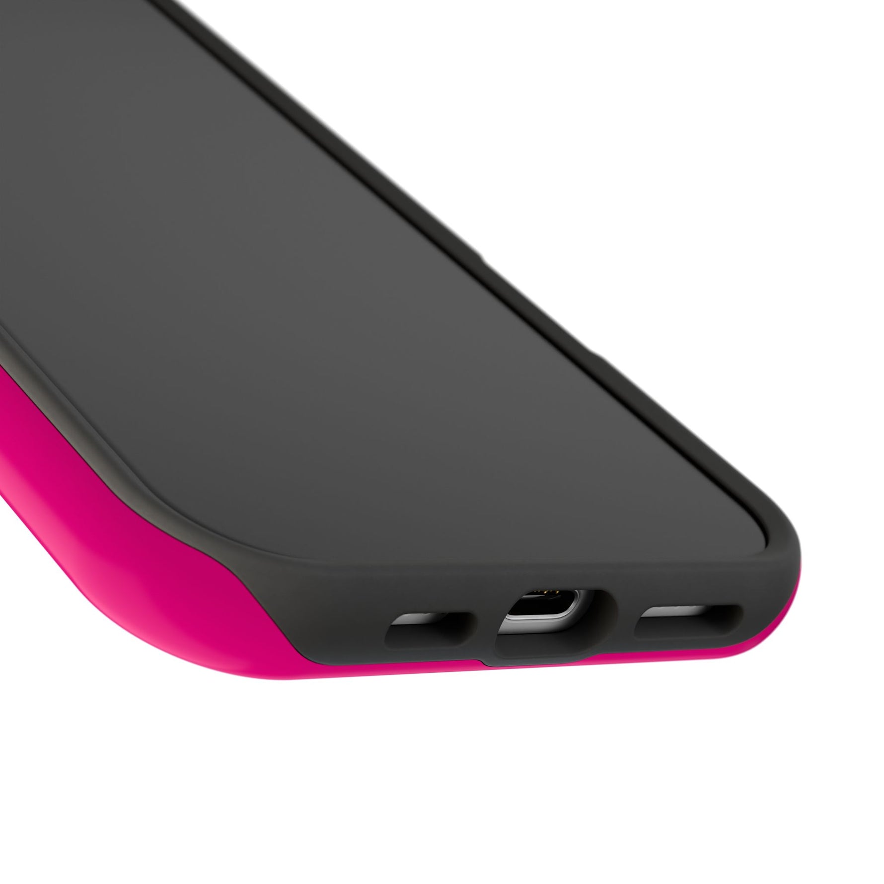 Neon Pink MagSafe Compatible Impact-Resistant Phone Case Hot Pink