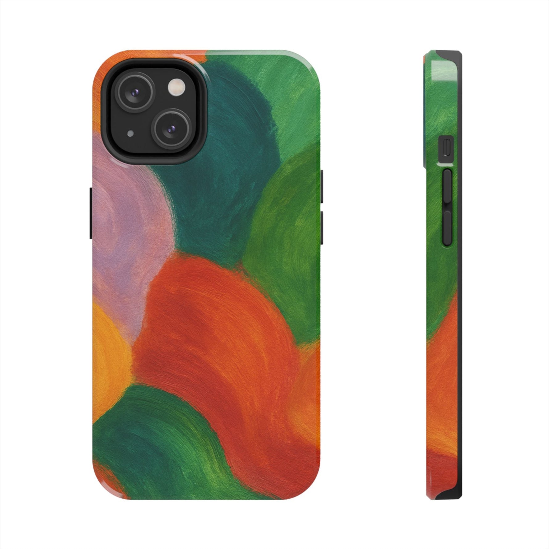 Abstract Color Wave Tough Phone Case — Bold Orange & Green Protective Phone Cover  Shamo's iPhone 14
