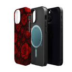 Melted Lava Dark Red Floral iPhone Case — MagSafe Compatible  Shamo's