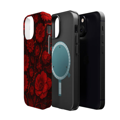 Melted Lava Dark Red Floral iPhone Case — MagSafe Compatible  Shamo's