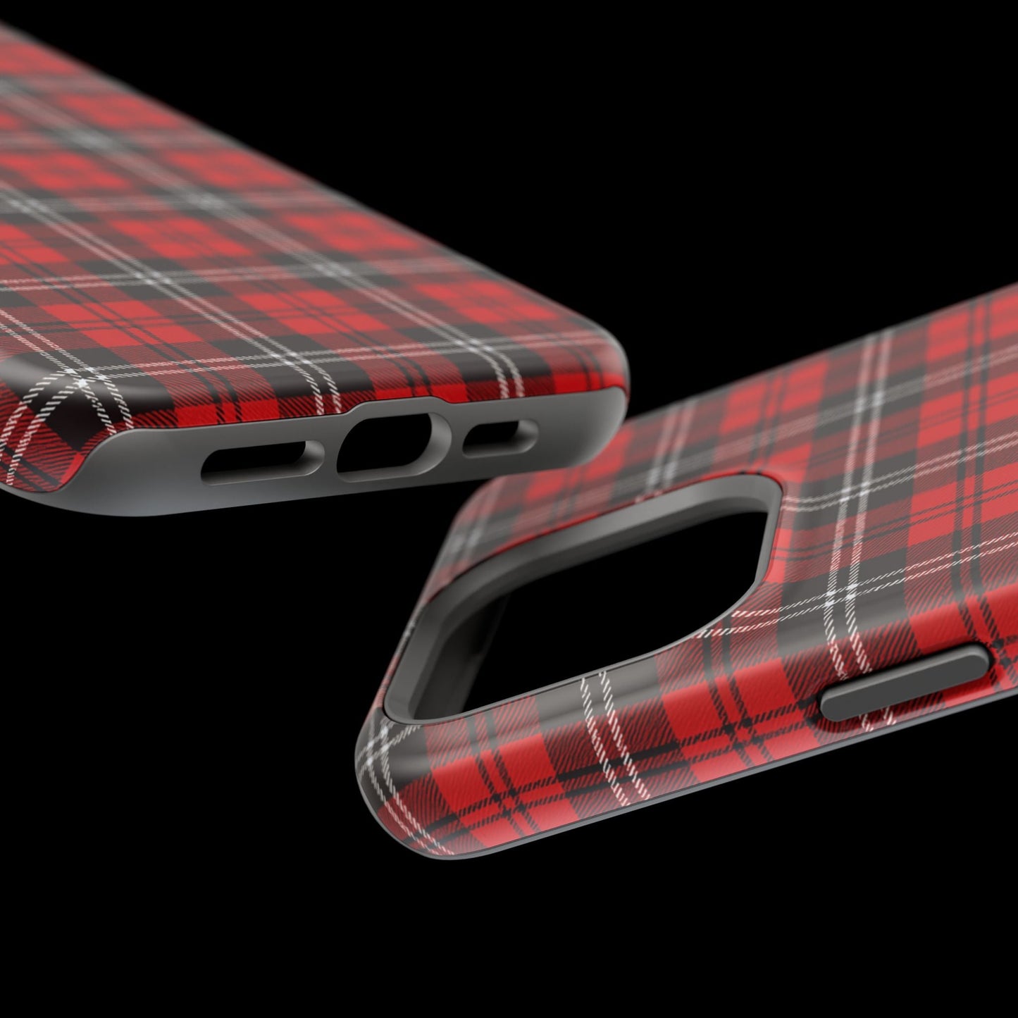Red Tartan Plaid Impact-Resistant iPhone Case | MagSafe compatibility  Shamo's