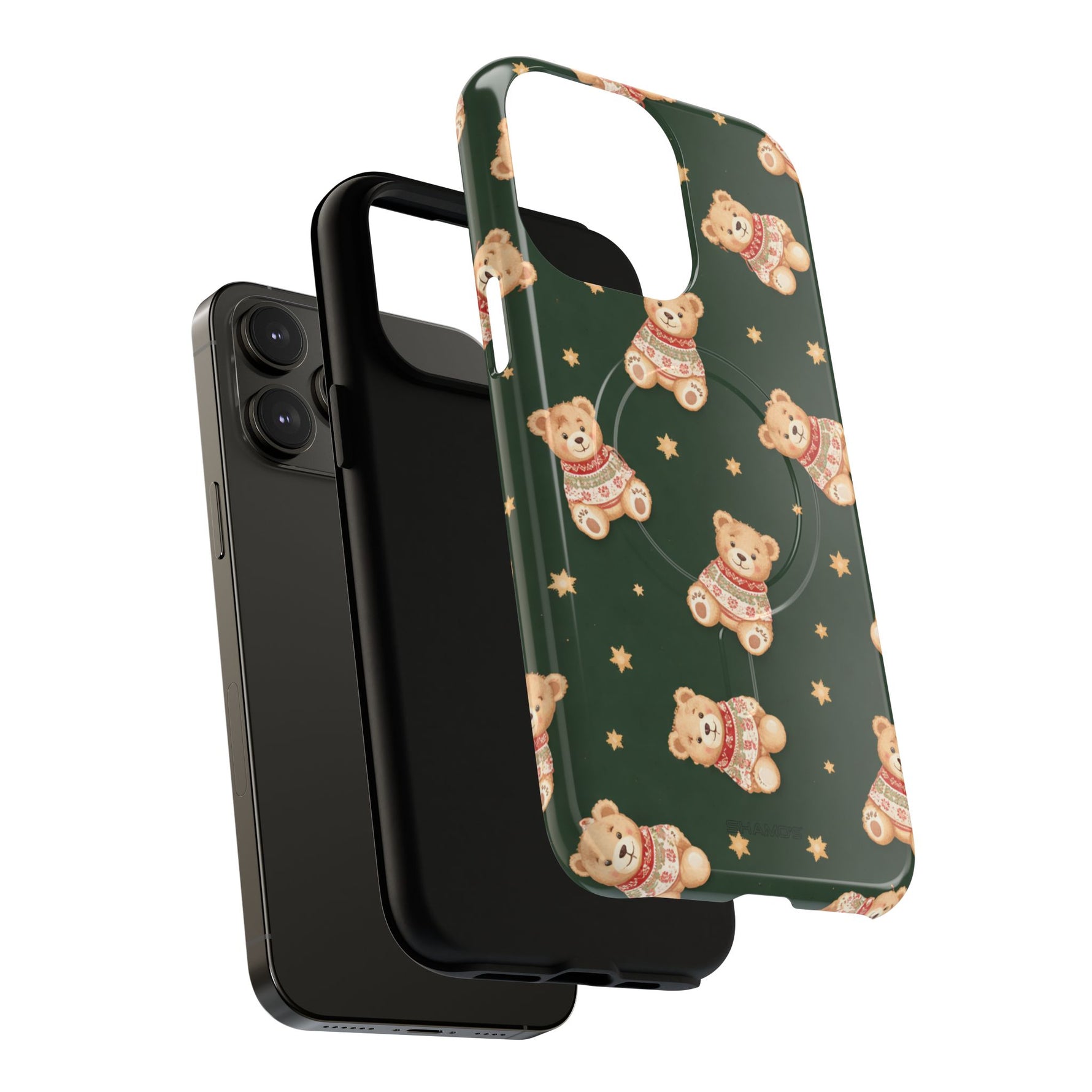 Funda para iPhone con diseño de osito de peluche y corazón (con MagSafe)